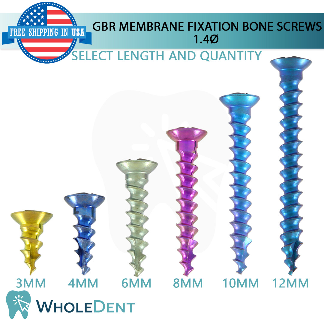 GBR Self Tapping Titanium Membrane Fixation Bon Screw Ø1.4mm, Dental Im plant