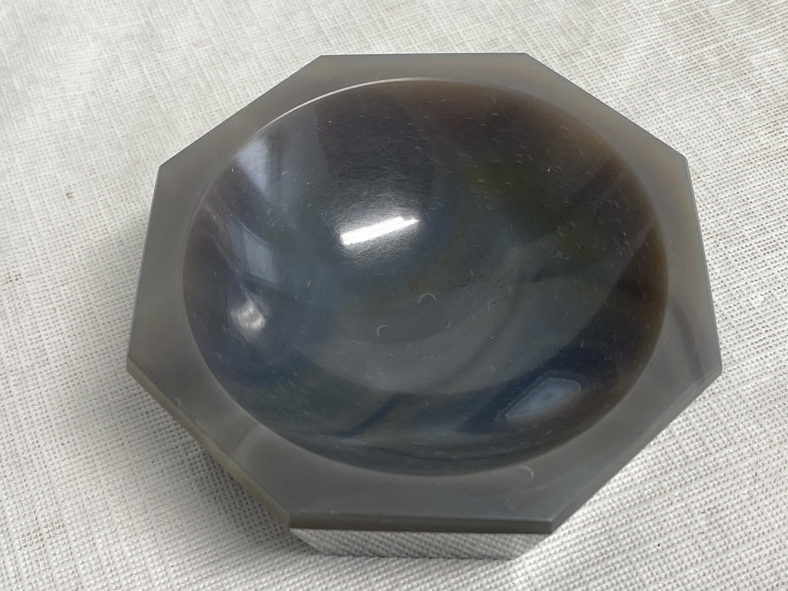 Octagonal Gray Agate Lab Mortar Only 95mm L x 95mm W x 35mm H, 74mm Grinding ID