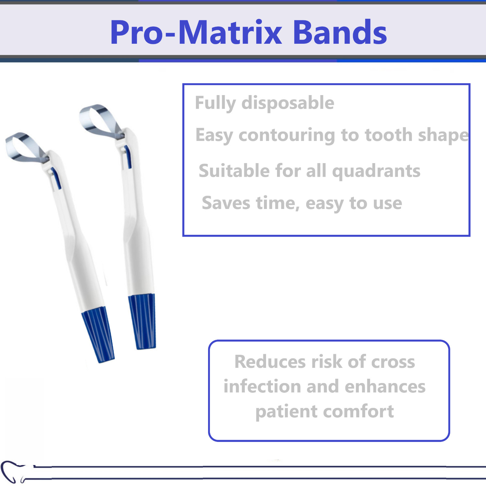 Dental Pro-Matrix Straight Matrix Bands Stainless Steel Wide 6 mm 50/Box, 19005