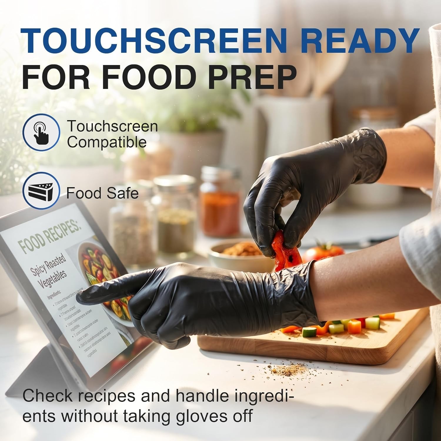Hypoallergenic Black Nitrile Gloves – Durable, Waterproof & Versatile, 100 Count