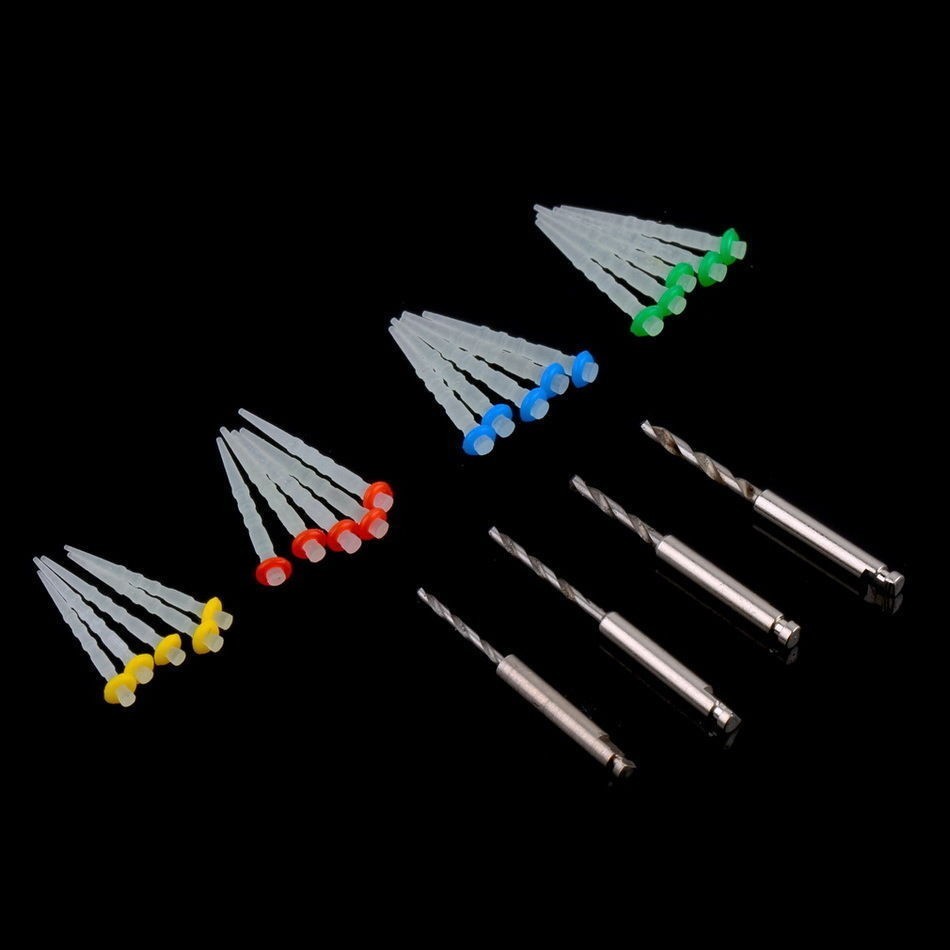 AAA Dental Endo Fiber Post Resin High-intensity Screw Thread Glass + 4 Drills
