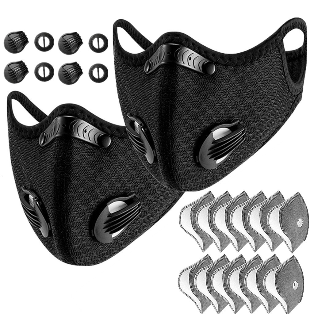 2x Sports Worksite Half Face Cover Mask Respirator Anti Air Pollution Facepiece