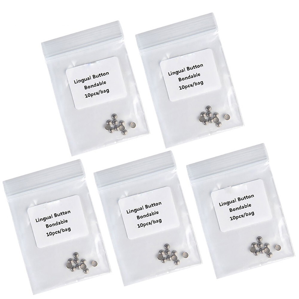 5 Bags Dental Orthodontic Lingual buttons for bondable Round base 10 Pc/Bag New