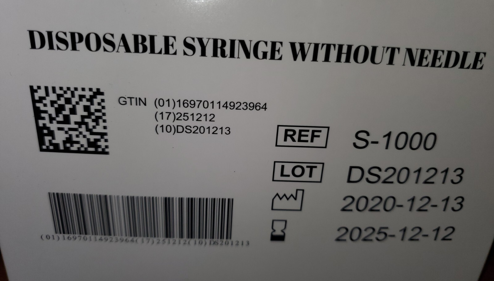 Luer Lock Sterile Syringe 1cc/ml ONLY No Needle – Box 100