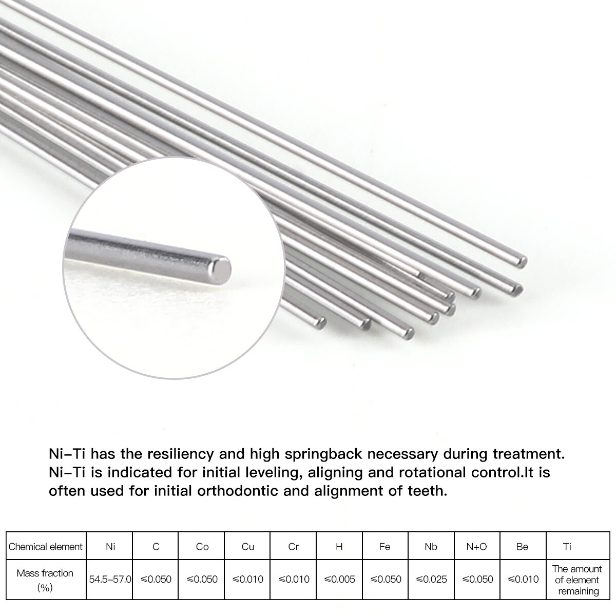 10Pks Dental Orthodontic Super Elastic Niti Round Arch Wires Ovoid Form AZDENT