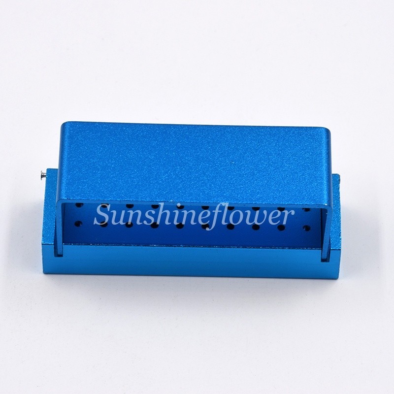 1-100 Dental Bur Burs Holder Block Disinfection Box Aluminium Autoclave 30 Holes
