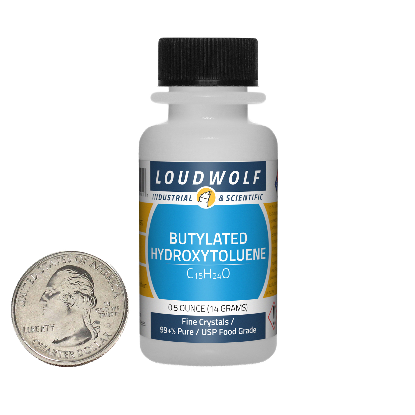 Butylated Hydroxytoluene / 0.5 Oz Bottle / 99+% USP Food Grade / Fine Crystals