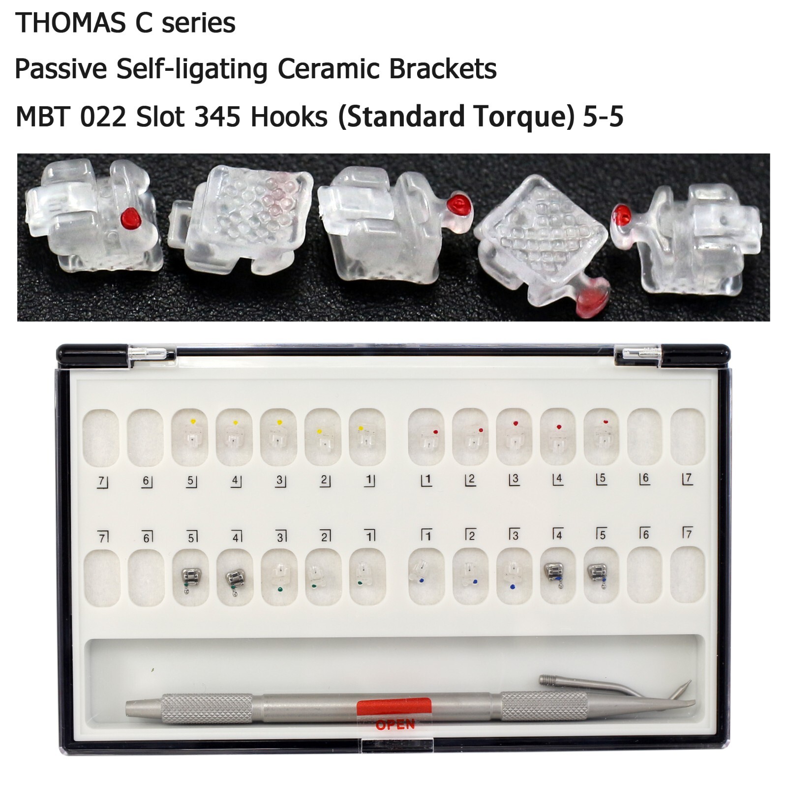 Dental Orthodontic Self Ligating Brackets Metal Ceramic Roth MBT Damon Empower