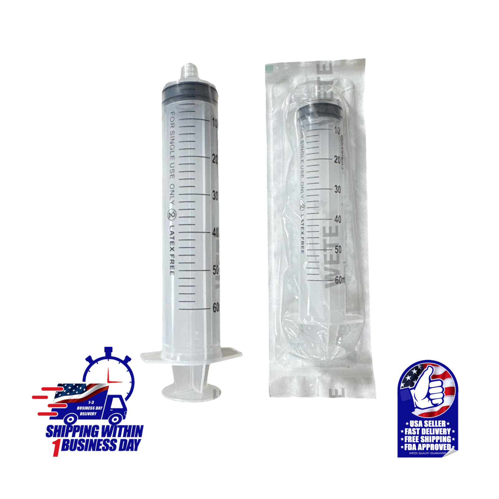 30mL, 60mL Syringe – Sterile, Luer Slip, Latex-Free