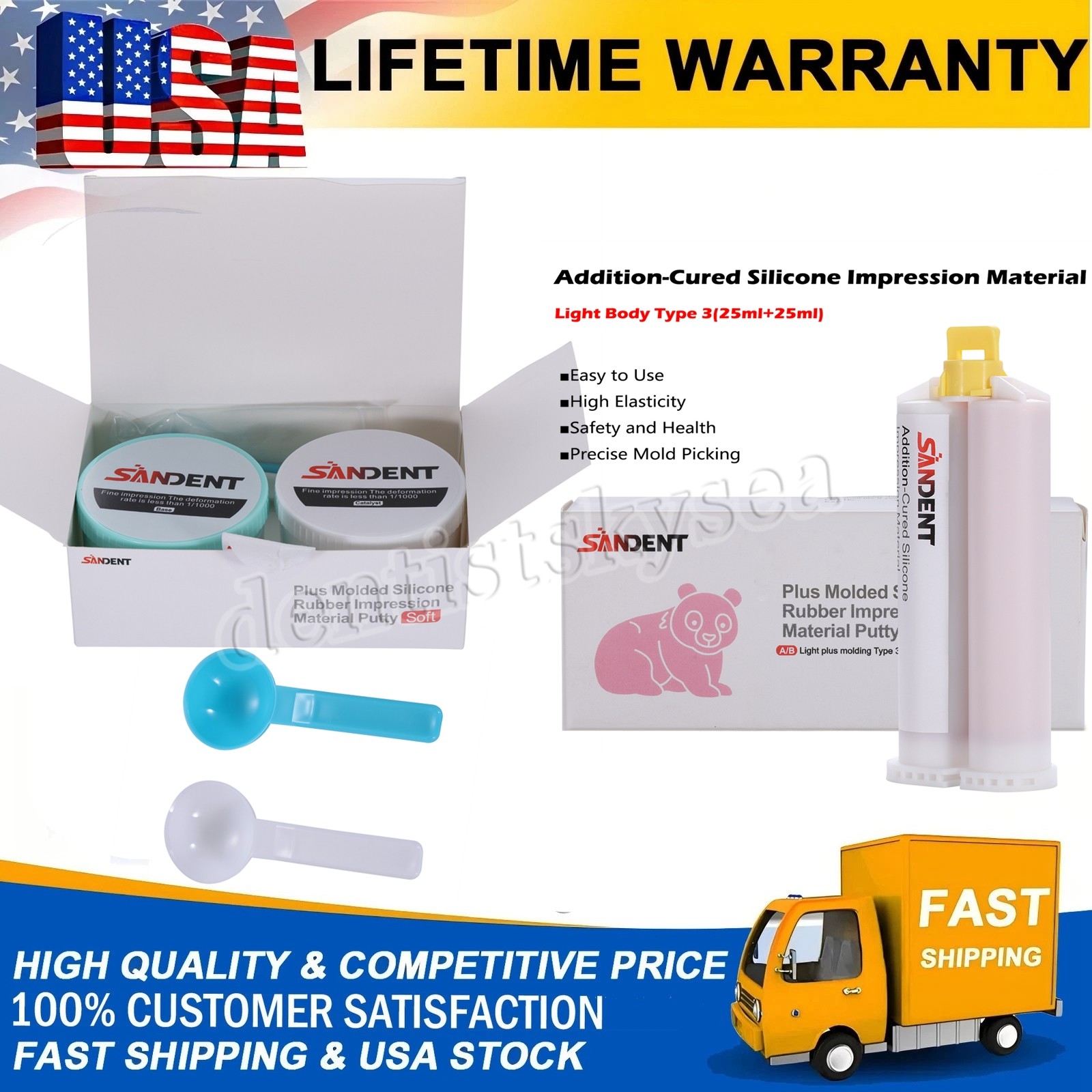 Dental Elastomeric Impression Putty Soft Silicone Material SANDENT