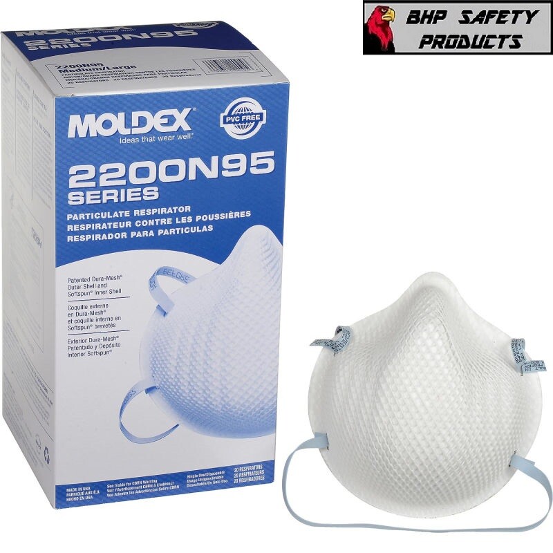 Moldex 2200 N95 Particulate Respirator Medium/Large, 20 Masks Per Box EXP 1/2030