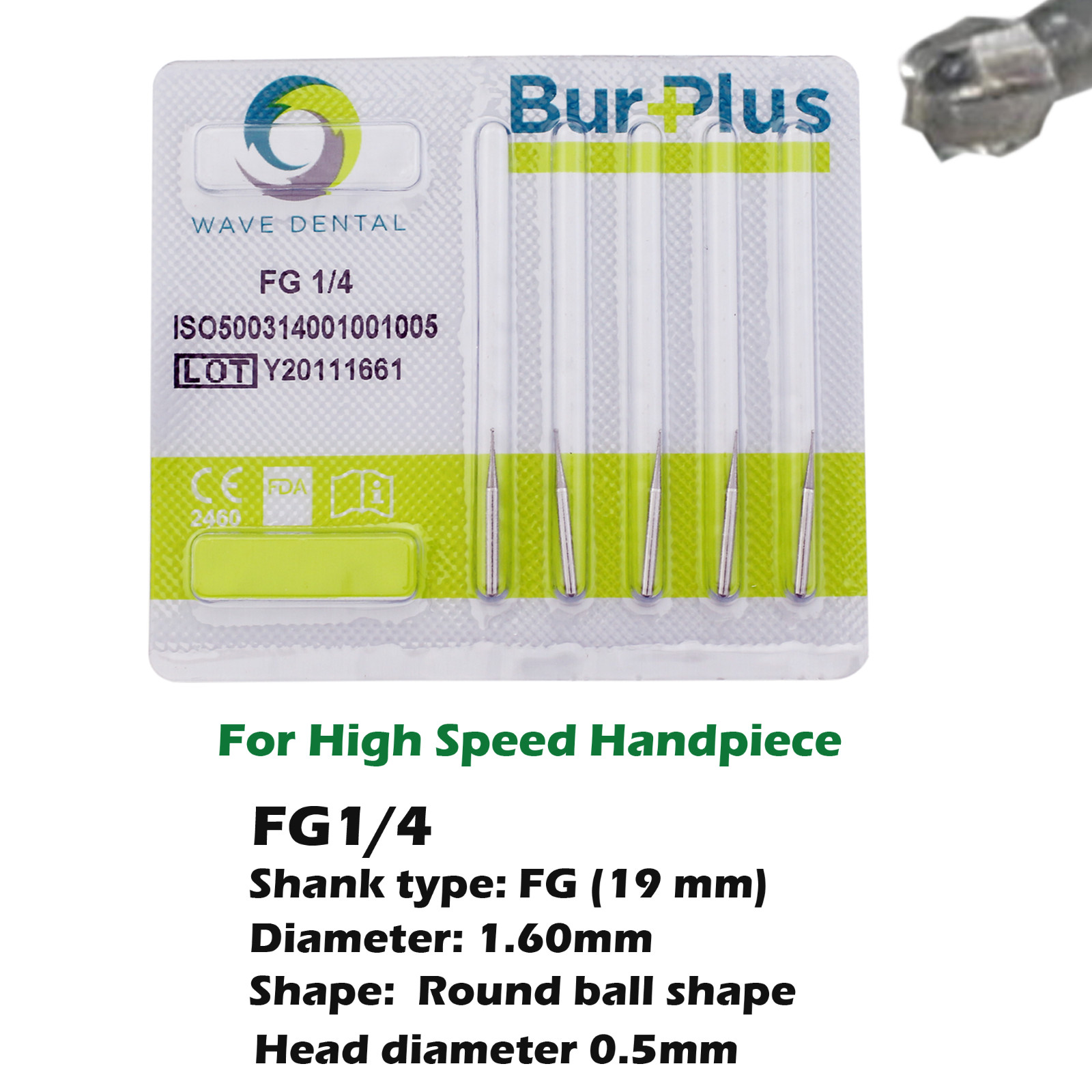 Wave Dental Surgical Burs Round FG SURG 2 4 6 8 High Speed Carbide Bur 19mm 25mm