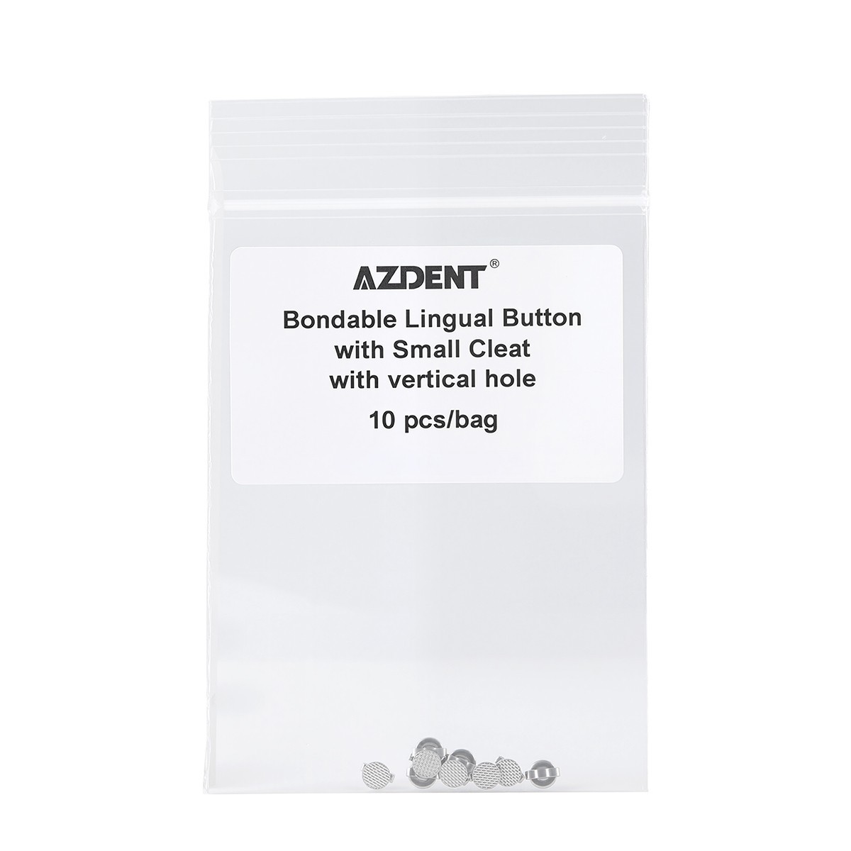 AZDENT Dental Orthodontic Bondable Lingual Buttons with Hole Round 10pcs/Bag