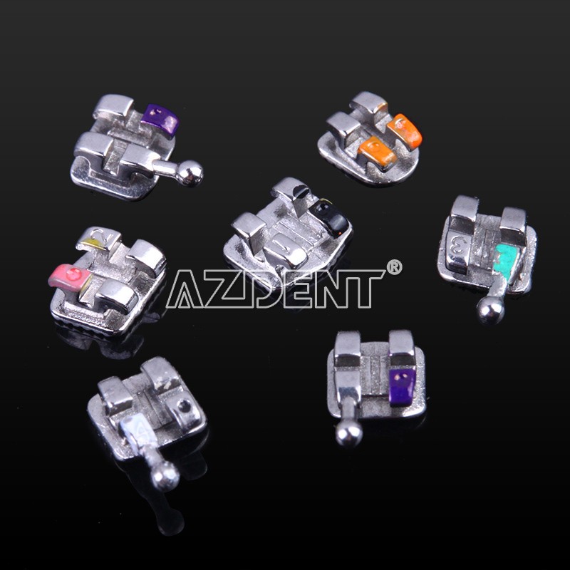 20Pc AZDENT Dental Orthodontic Bracket Metal Braces MINI Roth.022 HK345 case