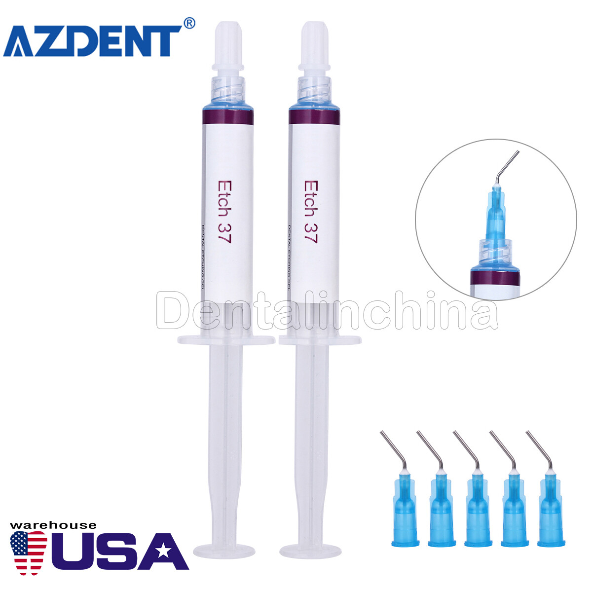 2 X DENTEX Dental Acid Etching Gel 37% Phosphoric Composite Push for Rough Teeth