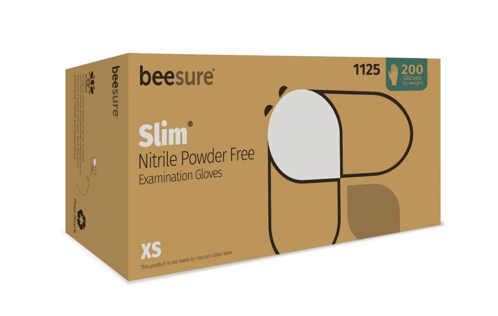 Cranberry 1125 BeeSure SLIM Nitrile Examination Gloves White Extra Small 200/Bx