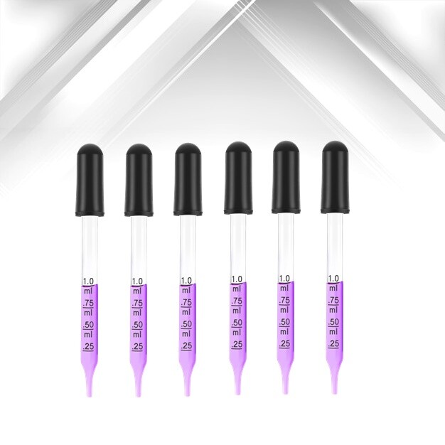 6 Pack, Medicine Art Essential Oils Eye Dropper Graduated 3″ Straight Tip 1ml