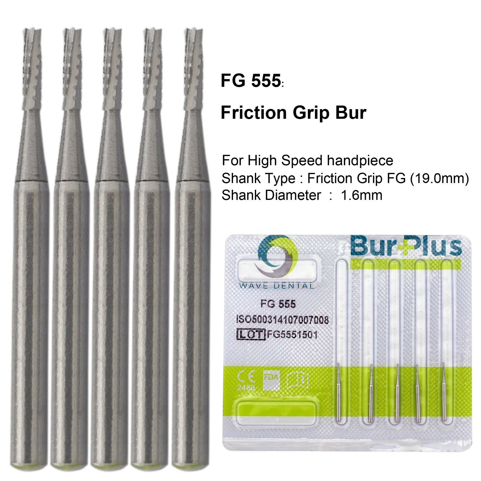 Wave Dental Surgical Length Bur Long 557 702 703 Carbide Bur High Speed 19/25mm