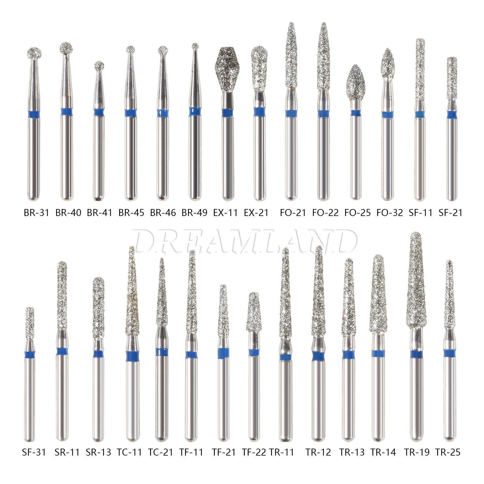 5-100pcs Fresas Dental Diamante para Preparación de Coronas y Puentes Dientes