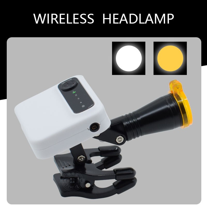 5W Dental Headlight for Binocular Dental Loupes + 2 Removable Battery Headlamp