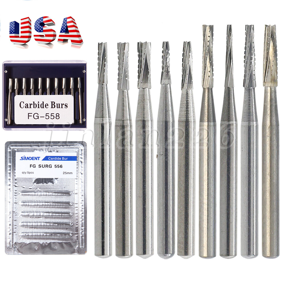 Dental Carbide Burs High Speed FG 556 557 699L 701L Friction Grip Midwest