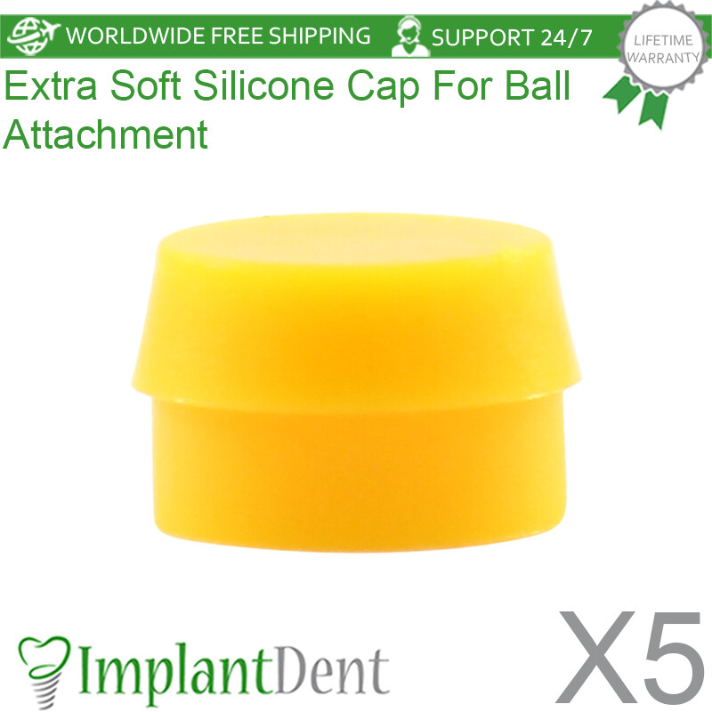 5x Dental Extra Soft Silicone Cap Insert For Ball Overdenture Attachment 500g