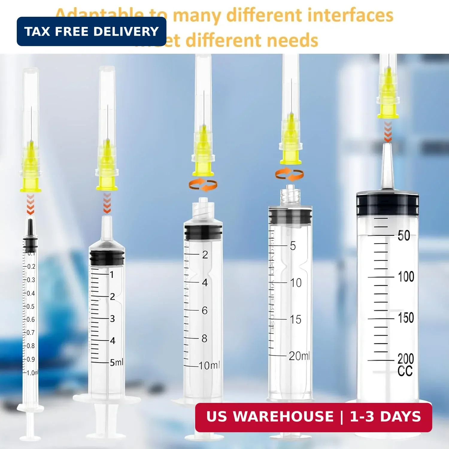 100 Pack 30 Ga 13mm 1/2 in Disposable Dispensing Needles for Scientific and Indu