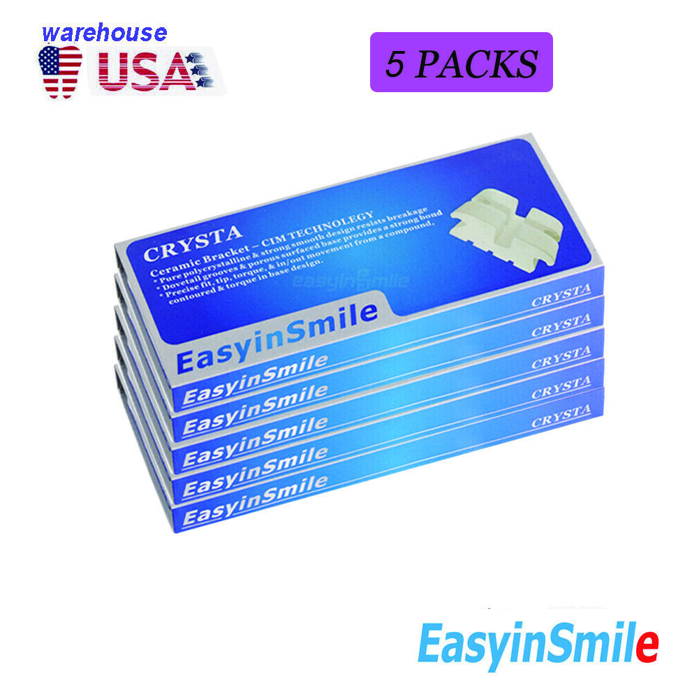 5 Sets Dental Ceramic Orthodontic Brackets ROTH/MBT 0.022 345 Clear Braces