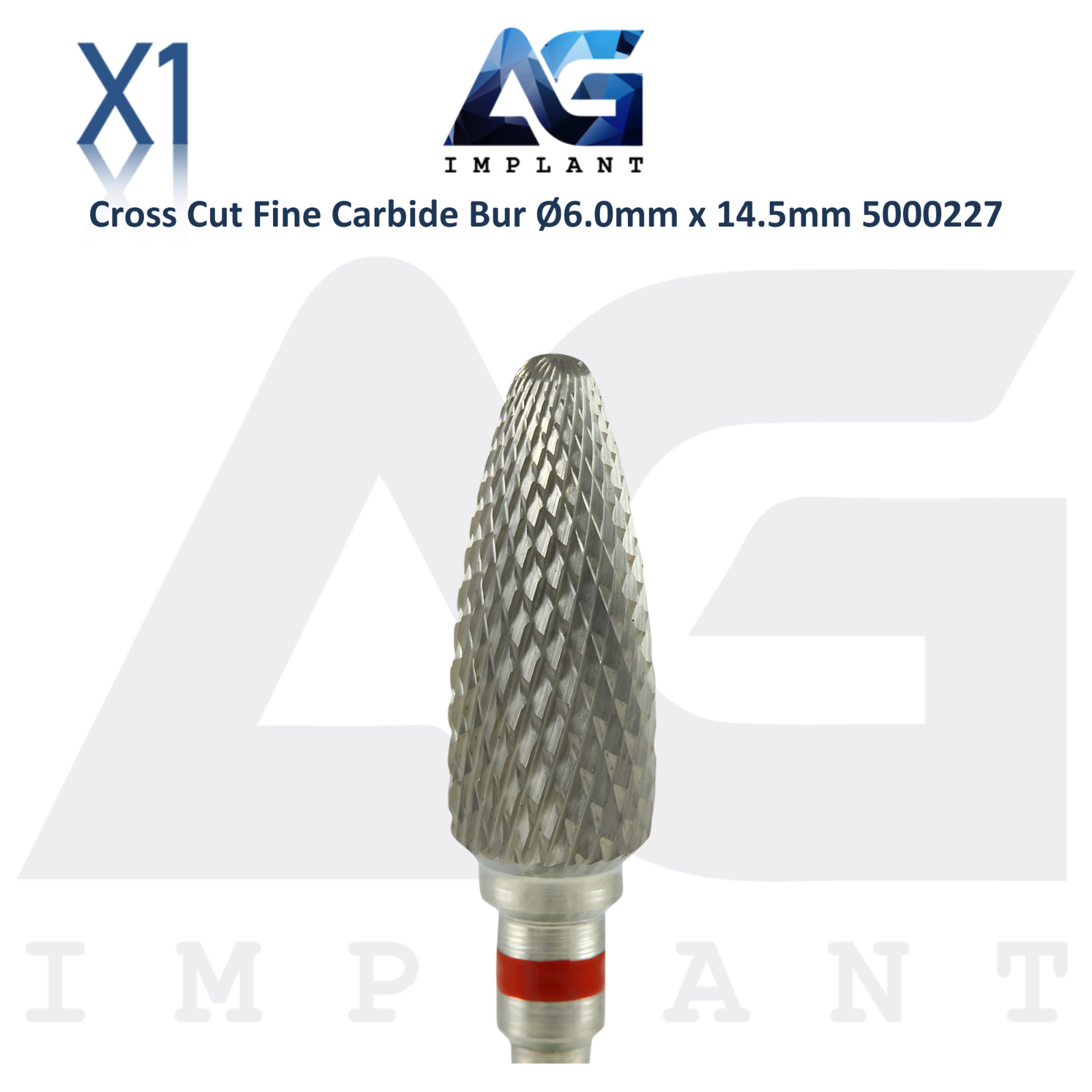 Dental Cross Cut 5000227 Fine Carbide Bur Ø6.0mm x 14.5mm Lab Supplies