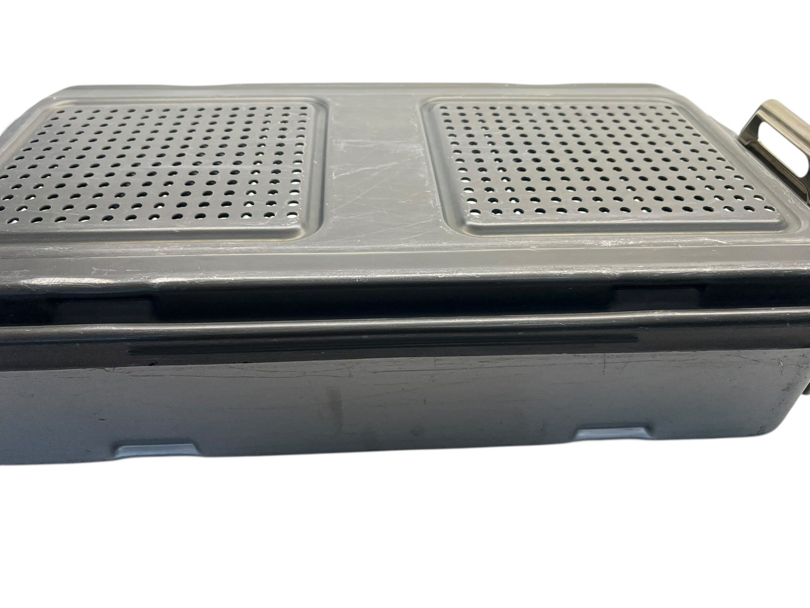 V. Mueller Genesis Perforated Sterilization Case+Lid w/ BASKET (21.5″ x 12 x 6)