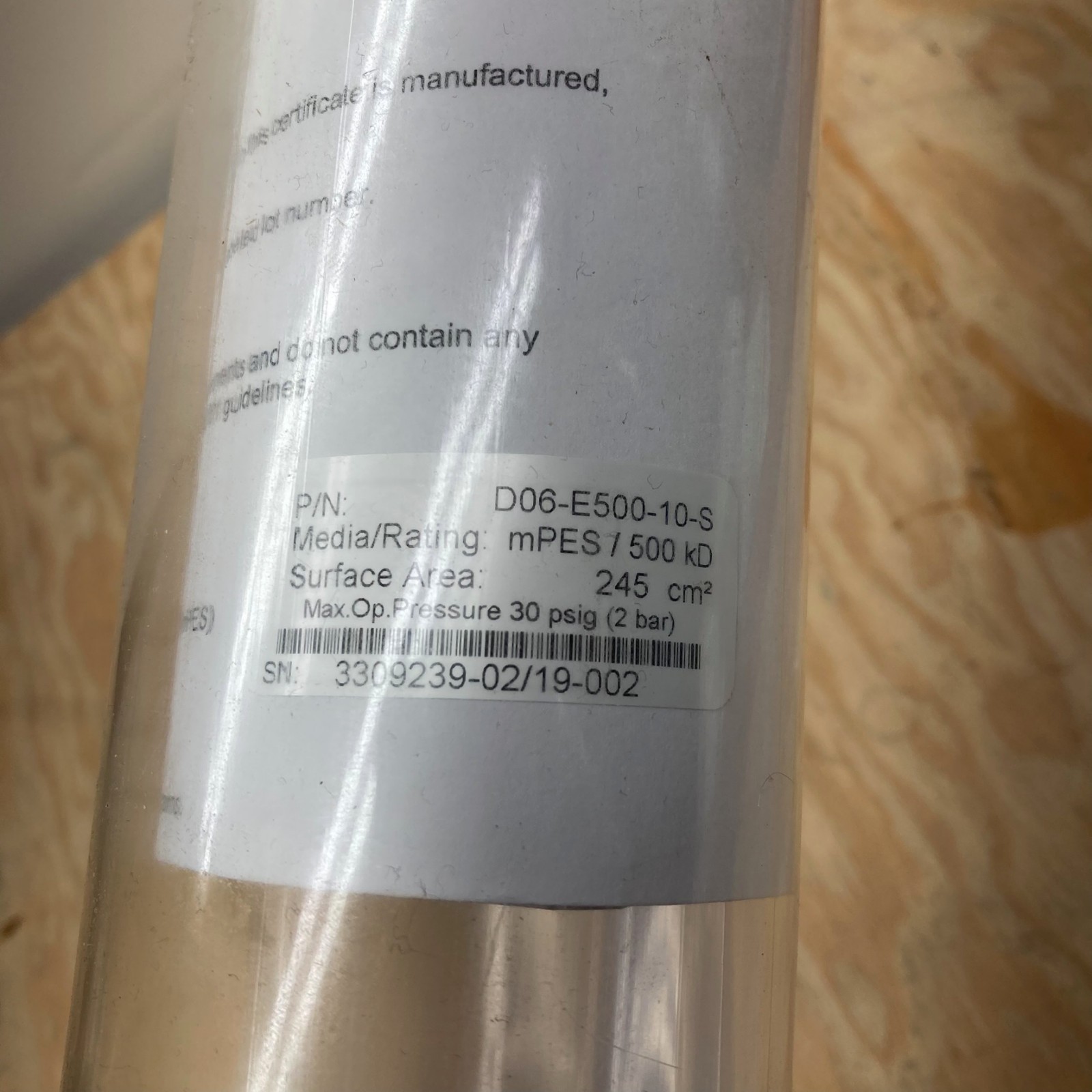 New Repligen MidiKros Hollow Fiber Filter PES 500K Sterile D06-E500-10-S