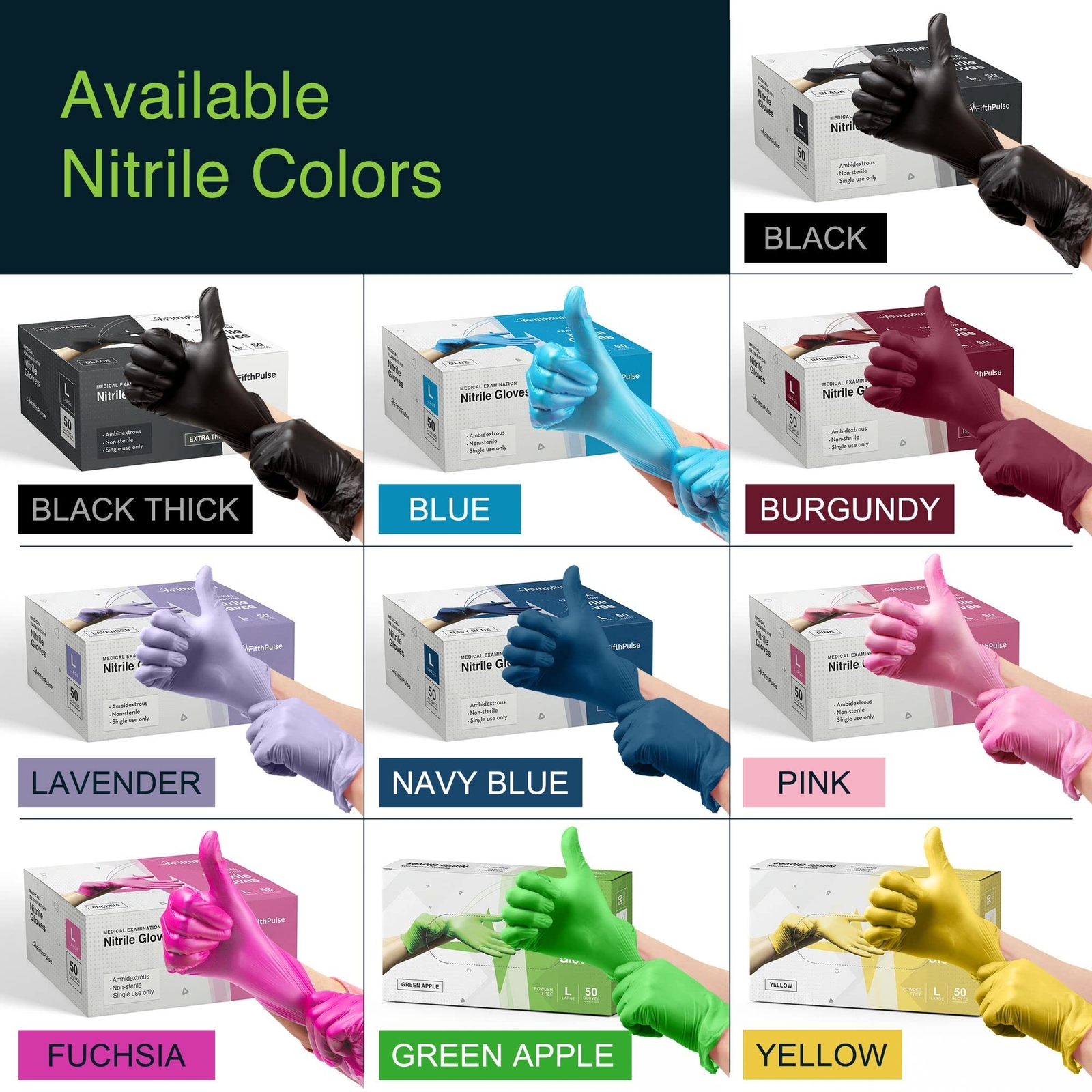 Fuchsia Hot Pink Nitrile Disposable Gloves – 50 Count – 3 Mil Nitrile Gloves …
