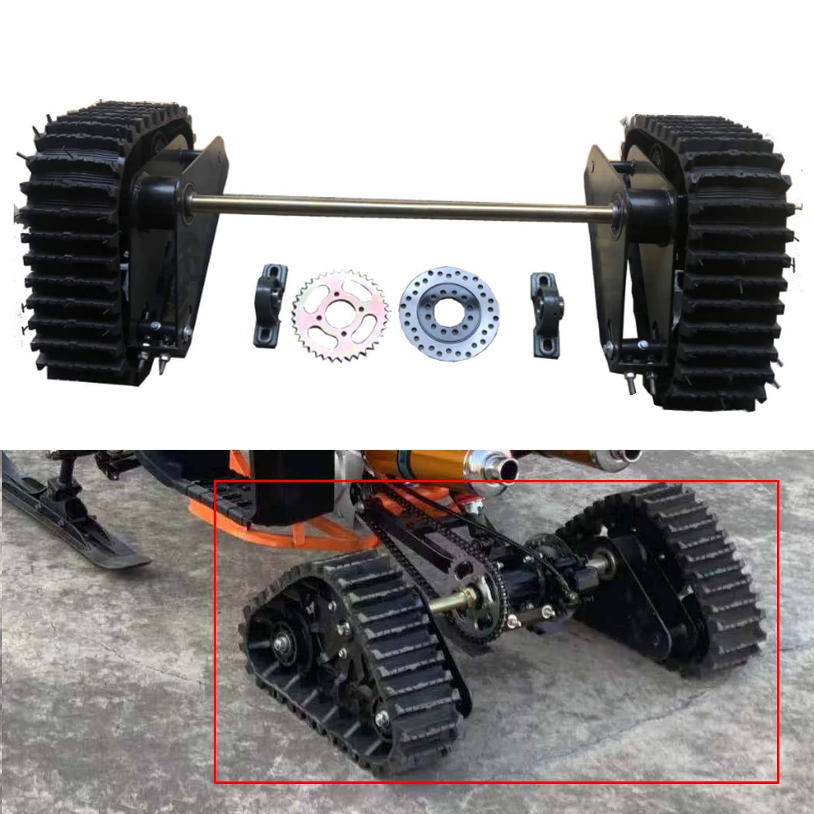 Rear Axle Track Kit 600mm 23.6in Go Kart Buggy Quad ATV Snow Sand Snowmobile