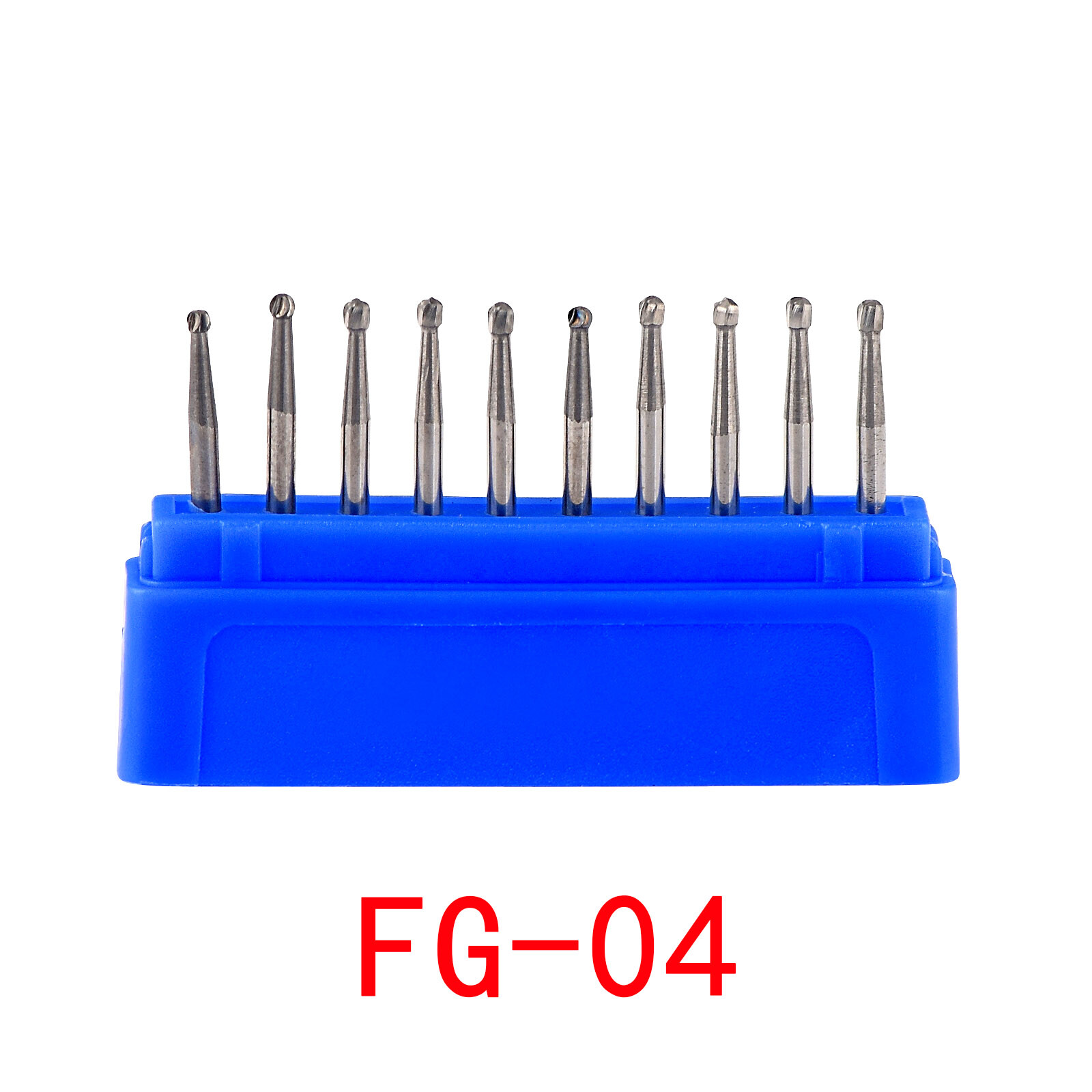 10pcs/box Dental Round Carbide FG Burs for Dental High Speed Handpiece Full Size