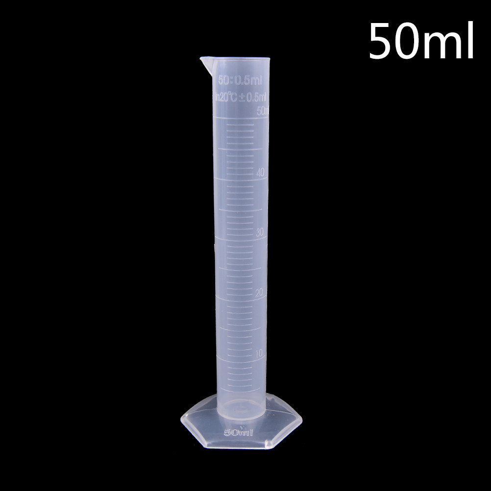 10/25/50/100/250ML Plastic Measuring Cylinder Laboratory Test Graduated Tube F4