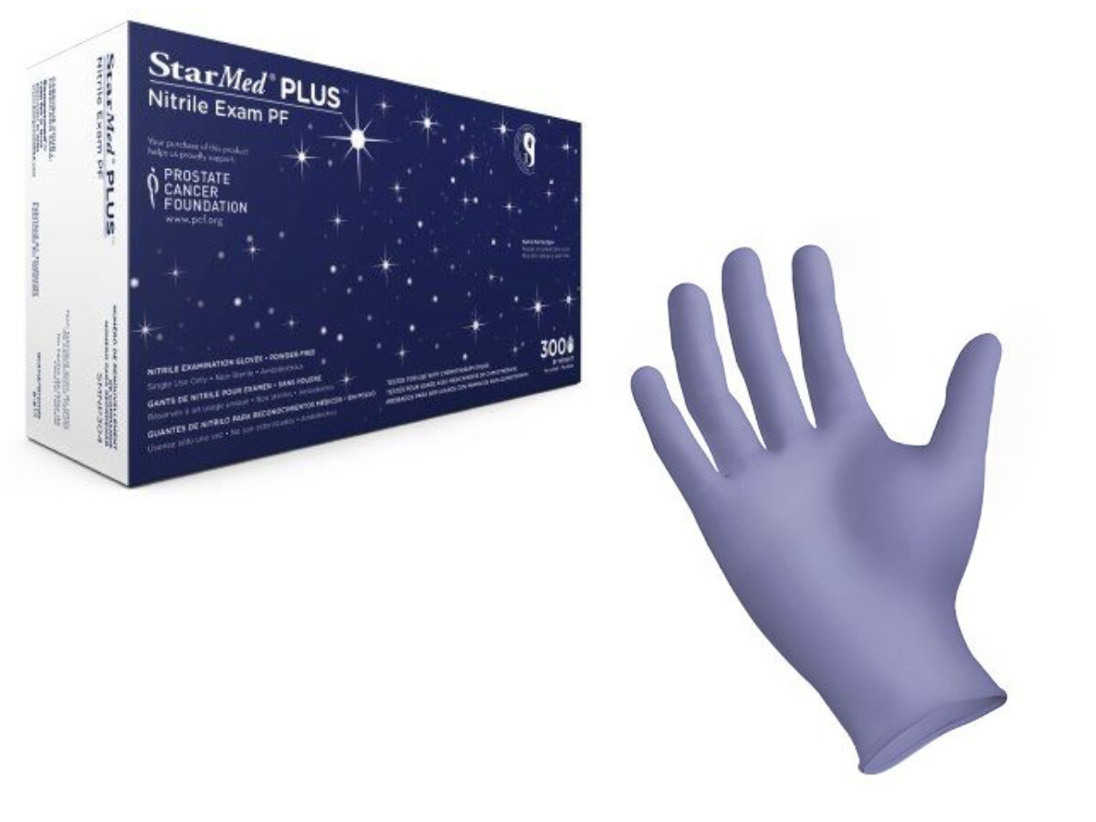 300/250 Count Starmed Blue Nitrile Exam Gloves Powder Free – Choose Size