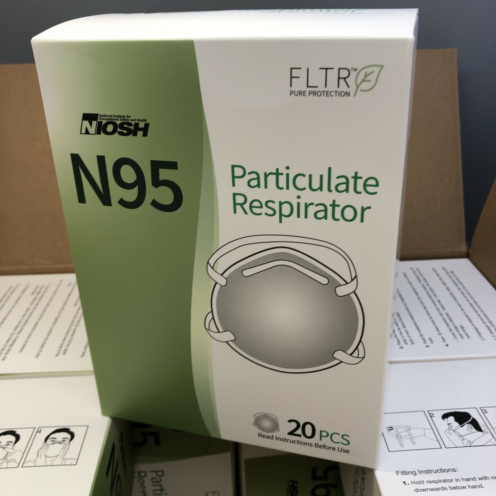 FLTR Genuine NIOSH N95 Round Respirator, 100 Masks HLT158 NEW