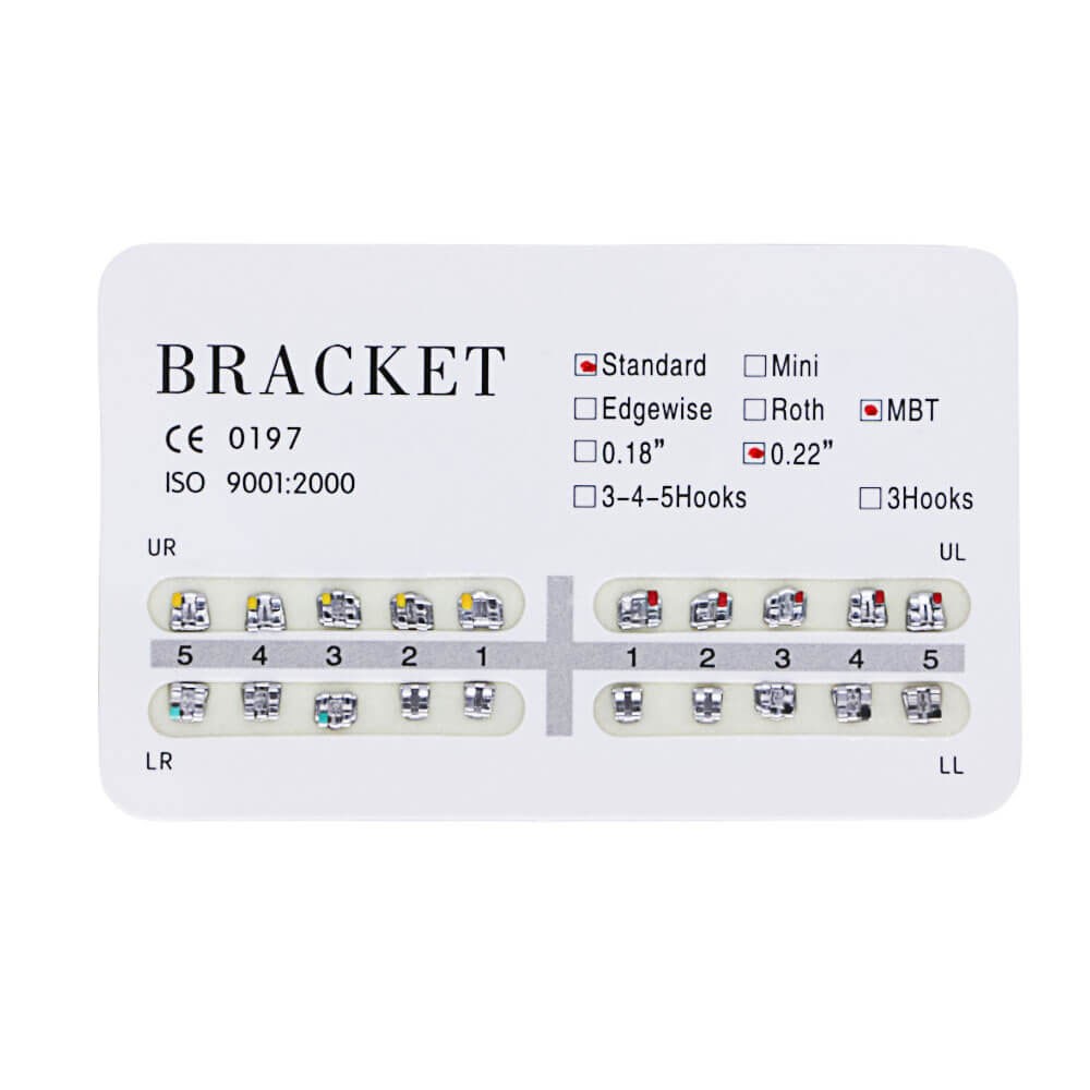 1-100×Dental Orthodontic Bracket Braces Standard MBT 022 No hook 20pcs/Pack