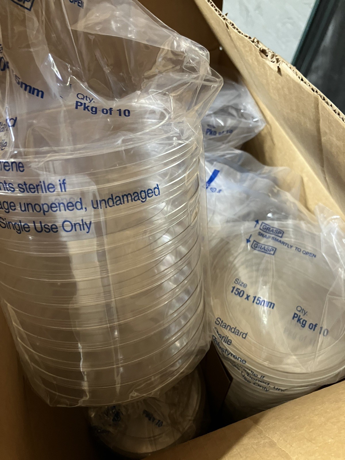 Fisher Brand Sterile Petri Dishes 150mm x 15mm 10 Sleeves of 10 New Sealed 100ct