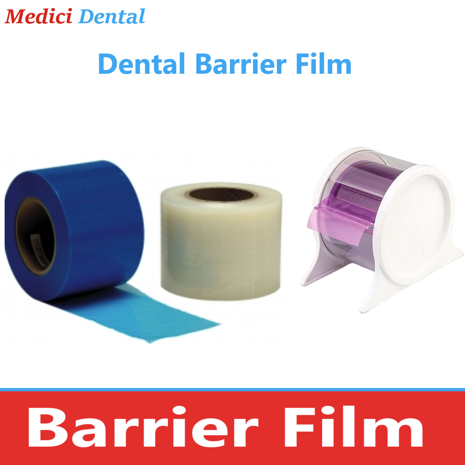 Dental Barrier Film Cover Film, Clear, Blue or Dispenser, 2″ 4″ – 600, 1200 Roll