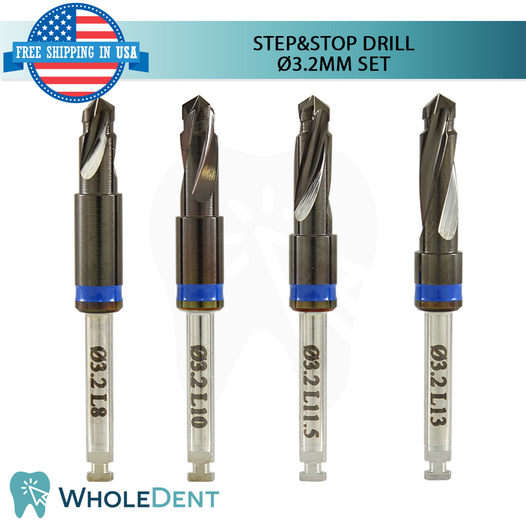 4 Integral DLC Step&Stop Drill Ø3.2 Set External Irrigation Pre Stopped Stopper