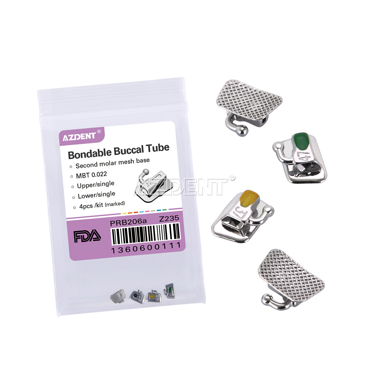 Dental Orthodontic 2nd Molar Buccal Tubes Bondable Non-Convertible MBT &Roth.022