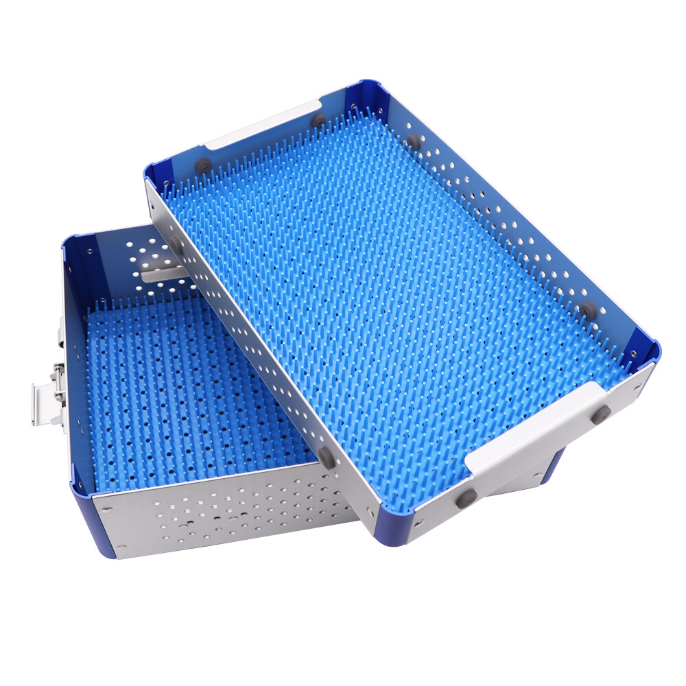 double layer sterilization tray case box 300*200*90mm surgical instrument，US