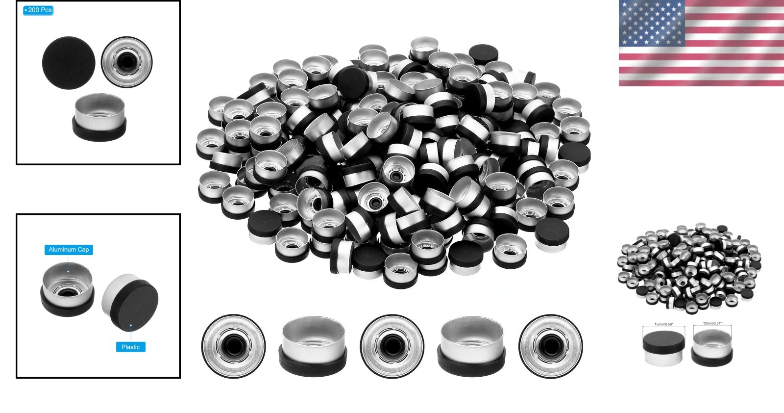 Versatile 13mm Flip Off Caps – 200 Pcs Seals for Essential Oils and More