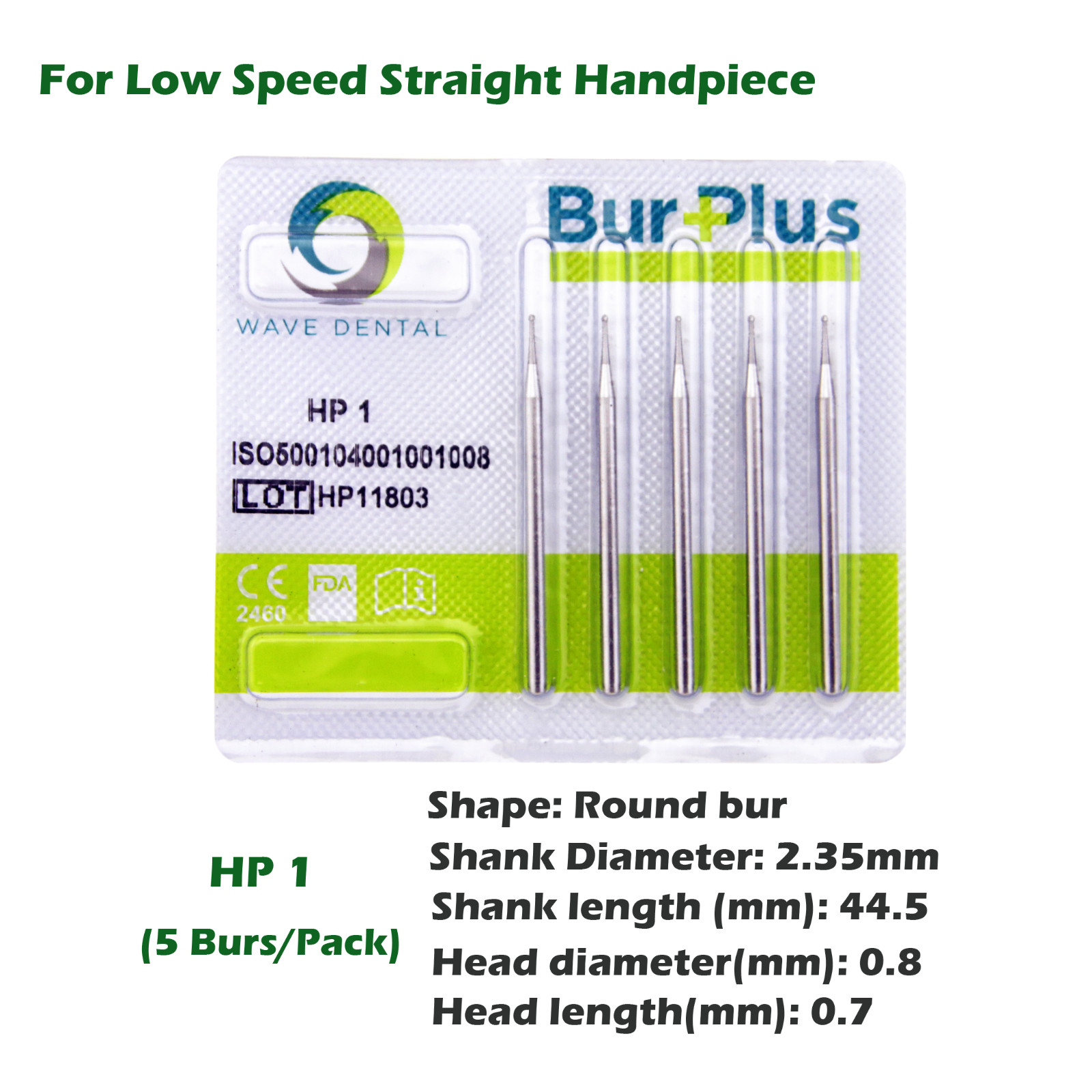 Wave Dental Round Bur Tungsten Carbide Straight Handpiece HP 1 2 3 4 5 6 7 8 10