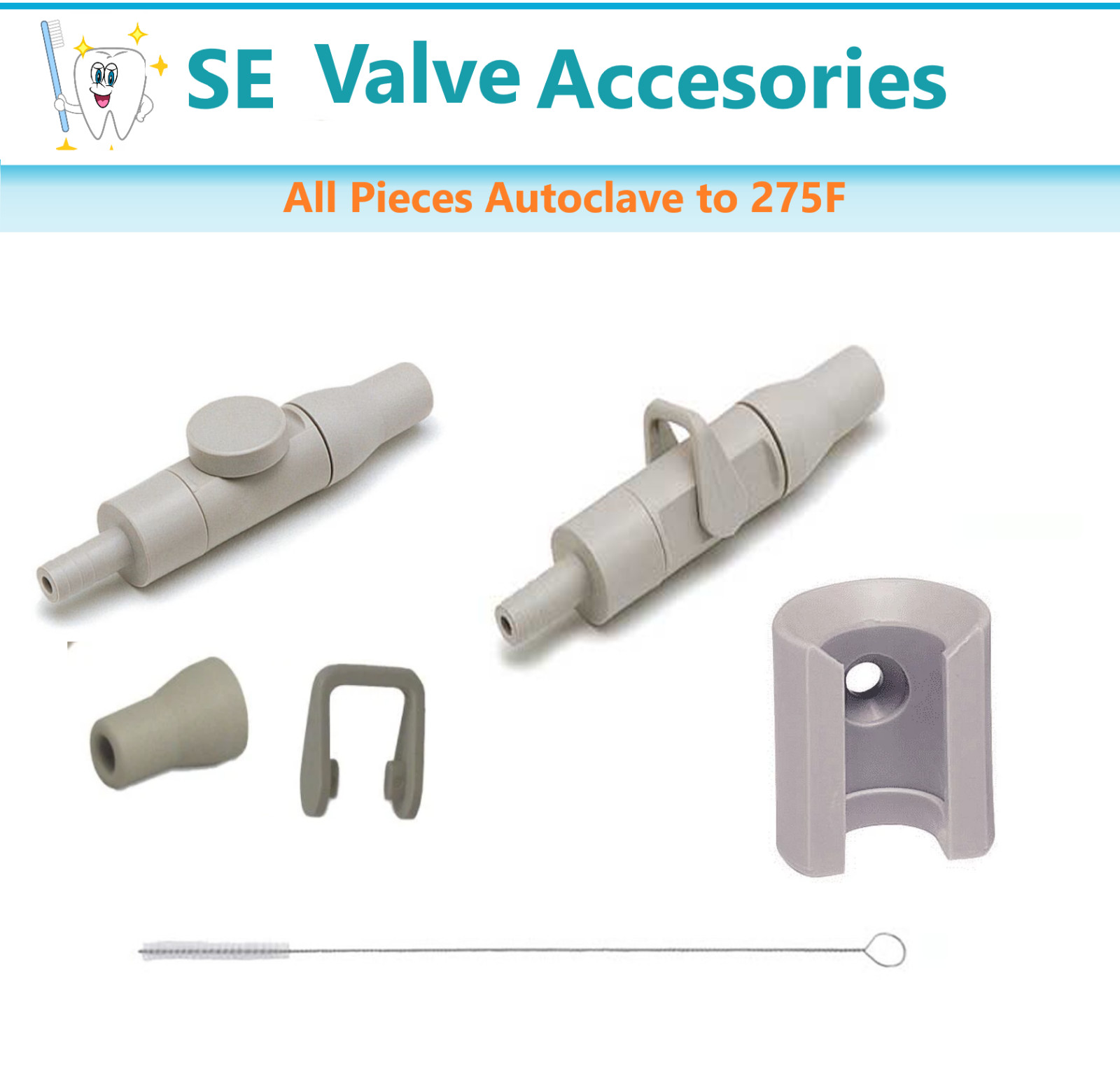 Dental Saliva Ejector Suction Valve High Strong&Weak Tip Adaptor/Rubber Snap Tip