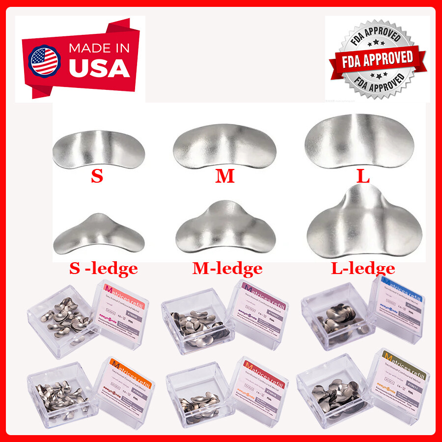 50μm Dental Matrix Sectional Contoured soft bands Metal Matrices Bands [US]S/M/L
