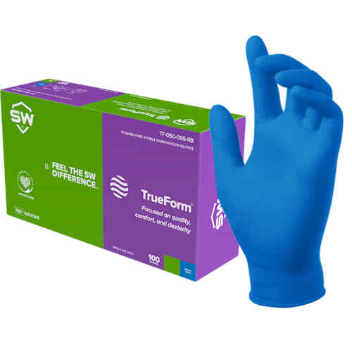 SW Safety PF TrueForm Exam-Grade X-Large Disposable Gloves, 100/box, 10/Boxes