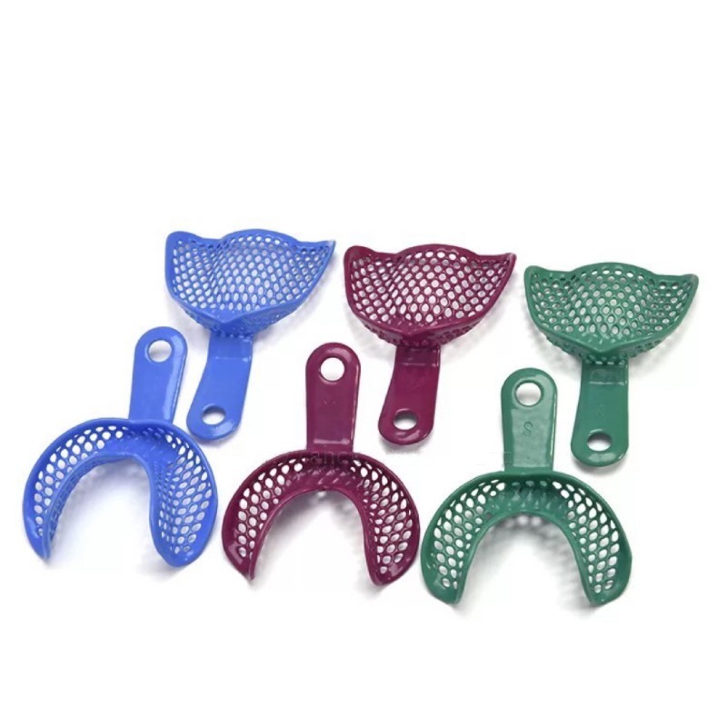 6Pcs Dental Edentulous Impression Trays Professional Impression Metal Trays