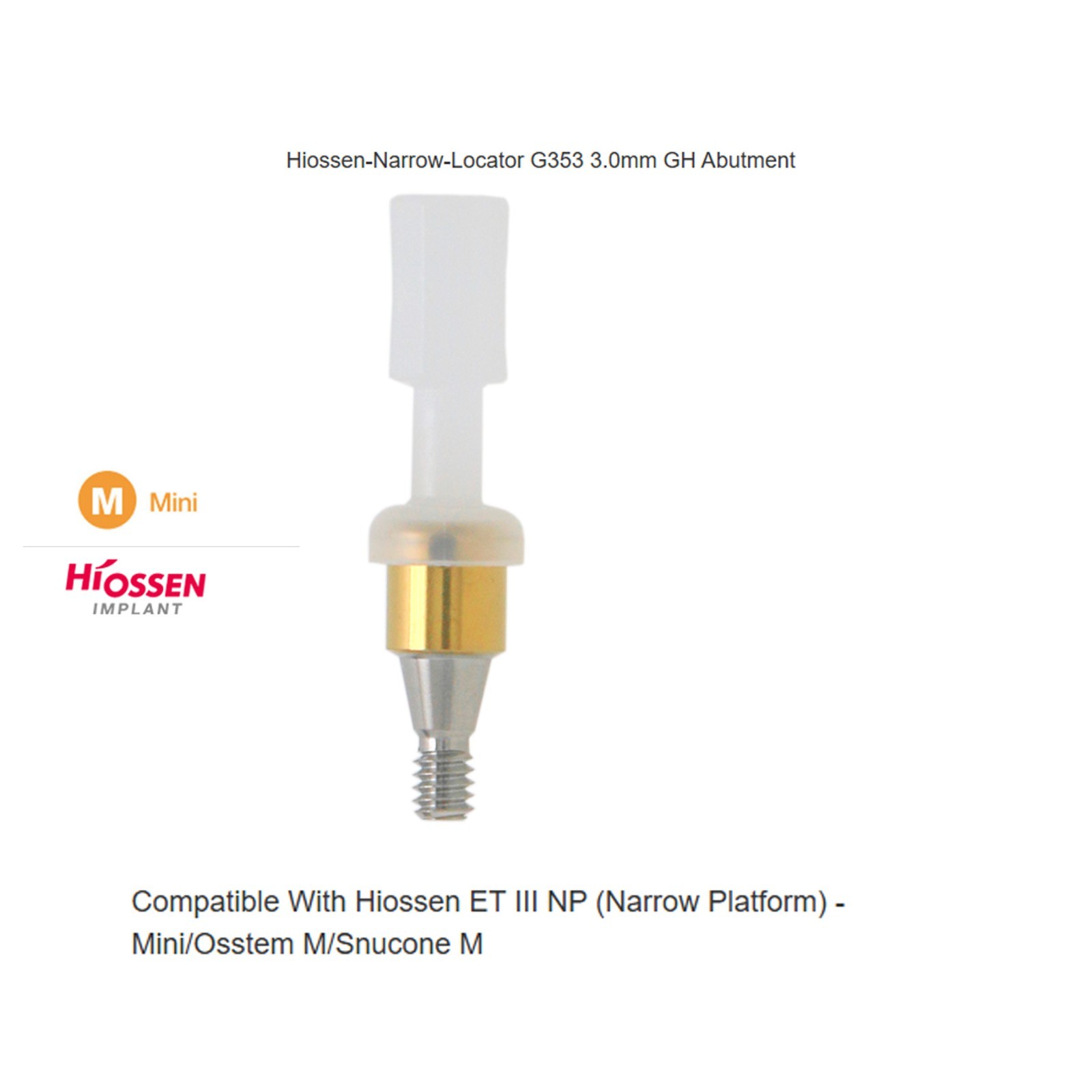 Hiossen/Osstem/Snucone Mini connection locator attachment Abutment for 1-6.0mm